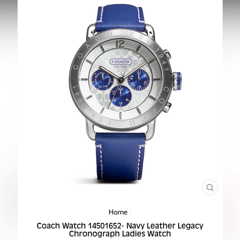 Coach blue leather watch